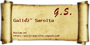 Galló Sarolta névjegykártya