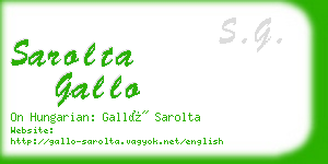 sarolta gallo business card